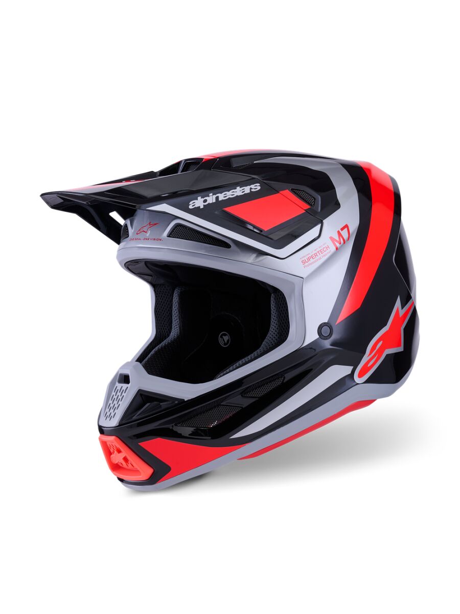 HELMET SM7 RISE BLK/RD/SILV L