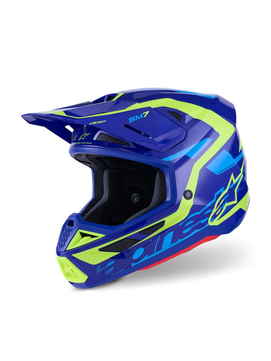 HELMET SM7 DEED BLUE/YEL XS