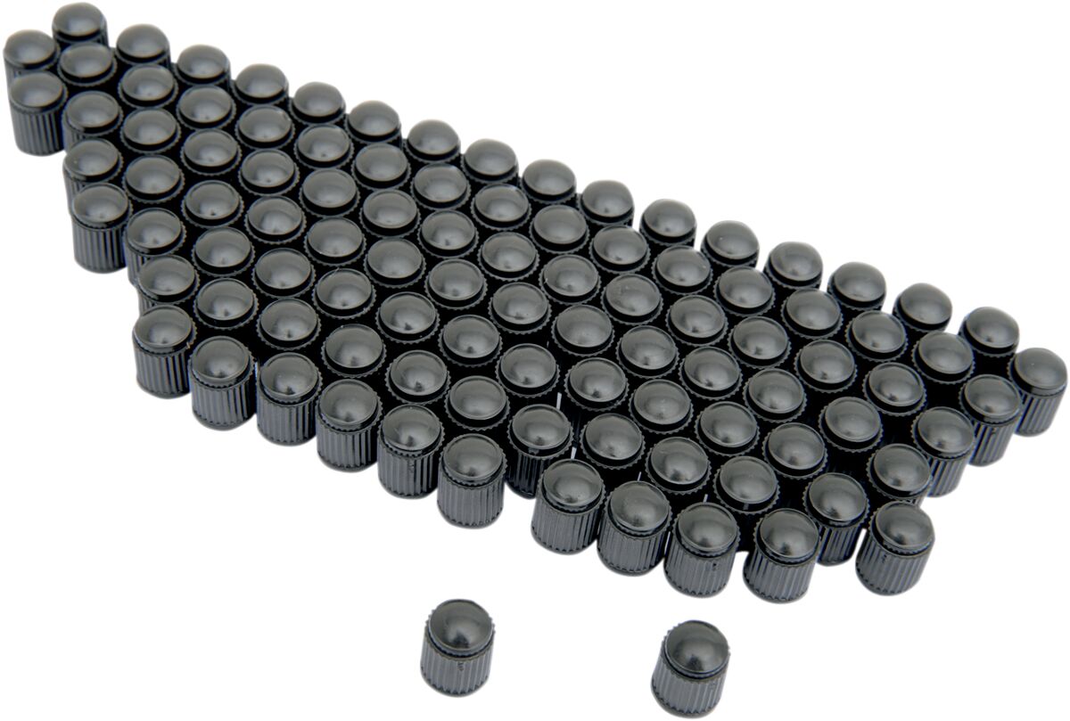 CAP VALVE STEM BLACK 100P