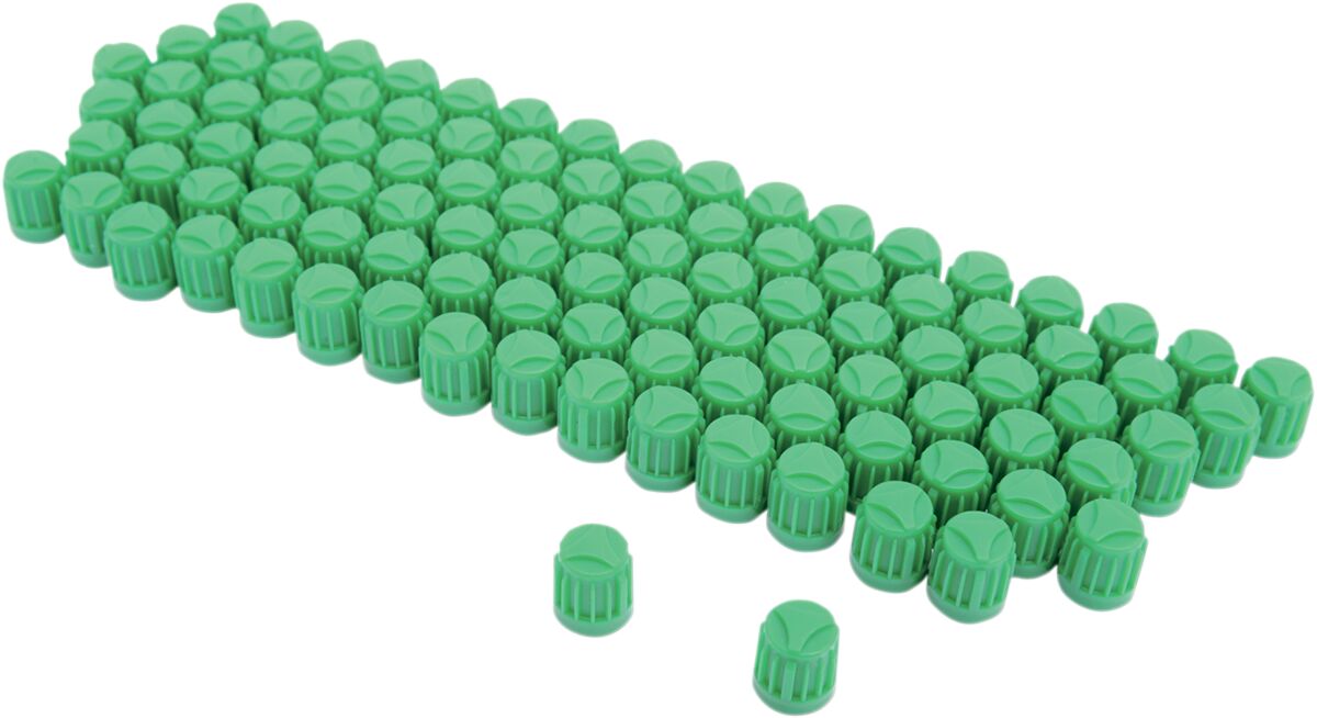 CAP VALVE STEM GREEN 100P