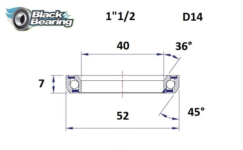 HB 40X52X7MM 36°/45°