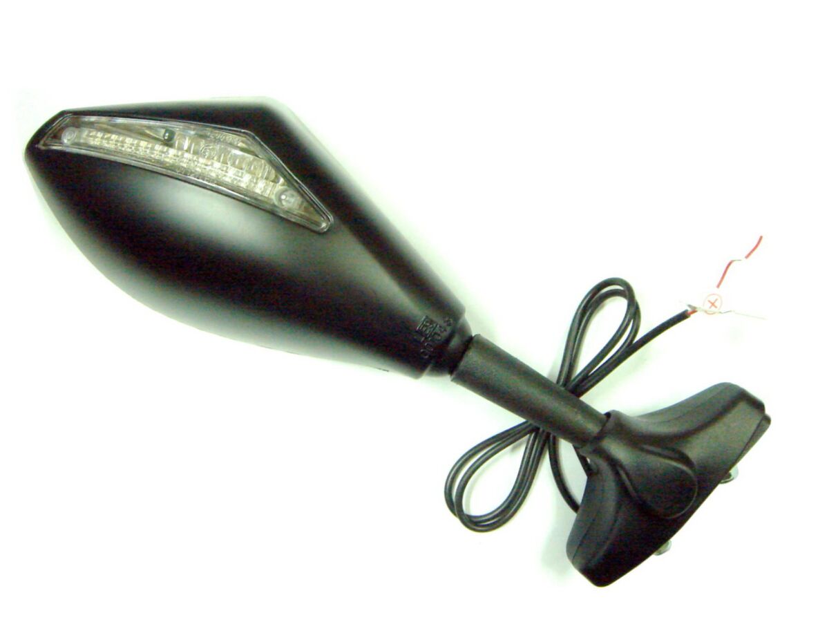 MIRROR BLACK LEFT EC W/LED