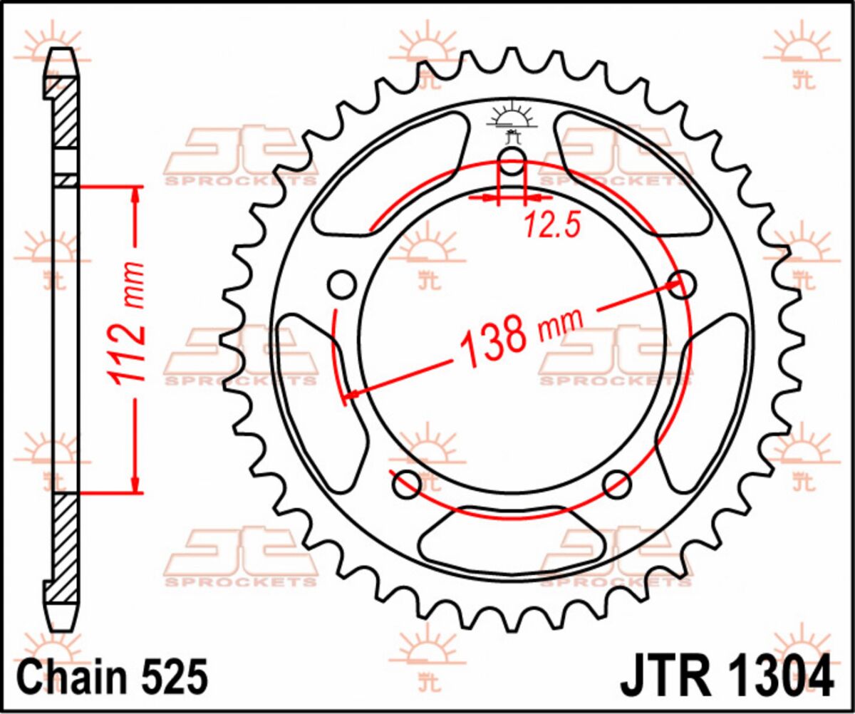 SPROCKET REAR 44T 525