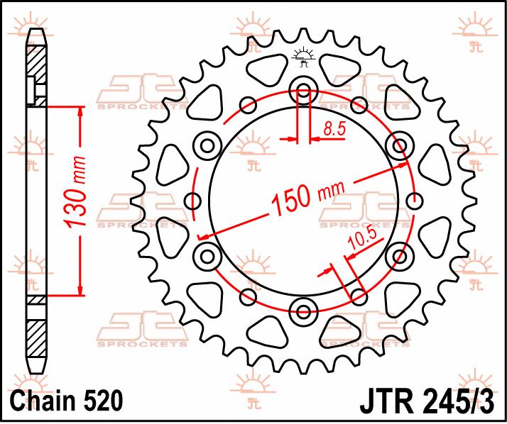 SPROCKET REAR 45T 520