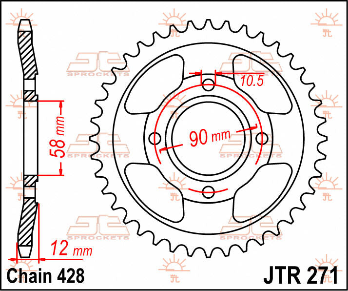 SPROCKET REAR 50T 428