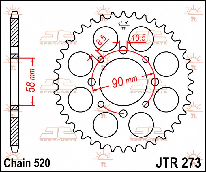 SPROCKET REAR 41T 520