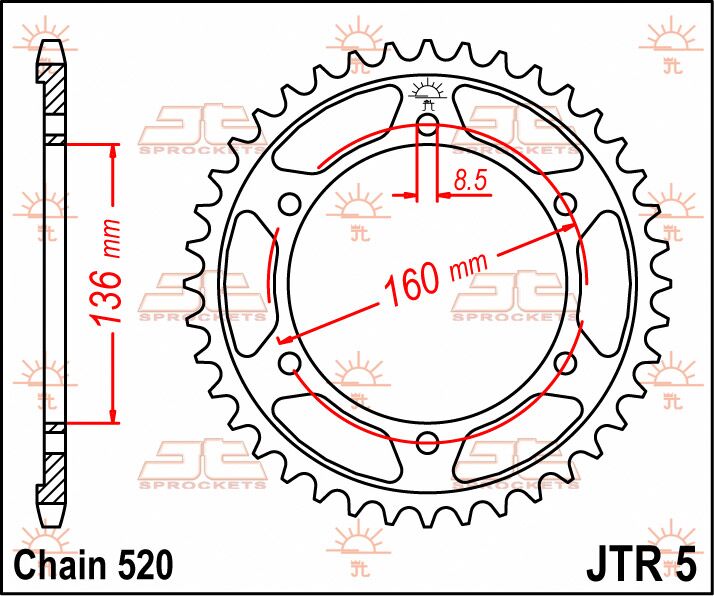 SPROCKET REAR 45T 520