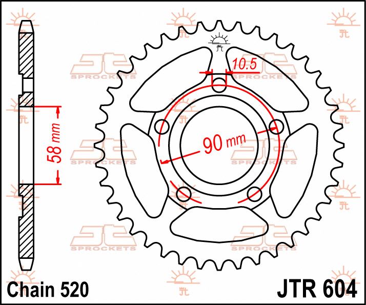 SPROCKET REAR 38T 520