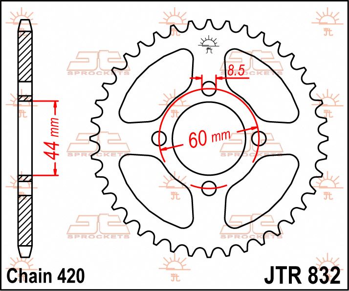 SPROCKET REAR 52T 420
