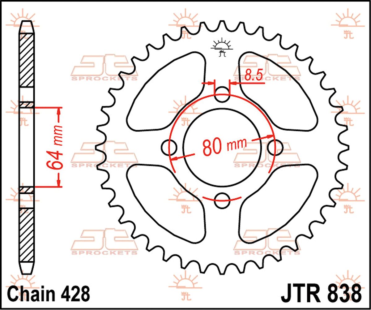 SPROCKET REAR 39T 428