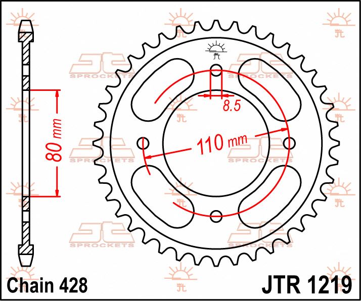 SPROCKET REAR 42T 428