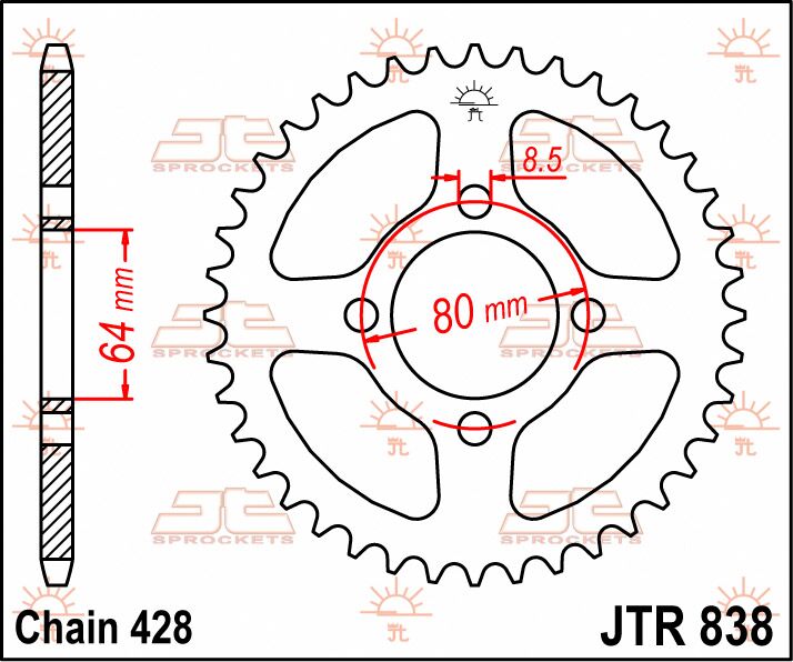 SPROCKET REAR 43T 428