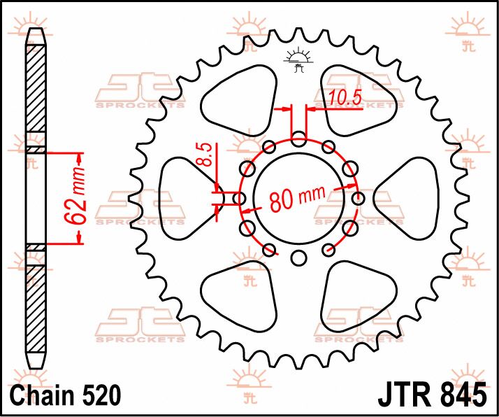 SPROCKET REAR 45T 520
