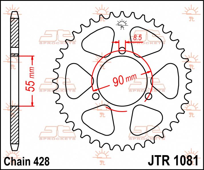SPROCKET REAR 46T 428