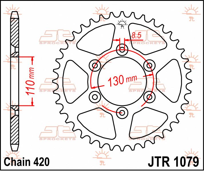 SPROCKET REAR 62T 420