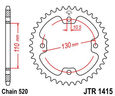 SPROCKET REAR 36T 520