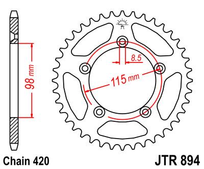 SPROCKET REAR 48T 420 BLK