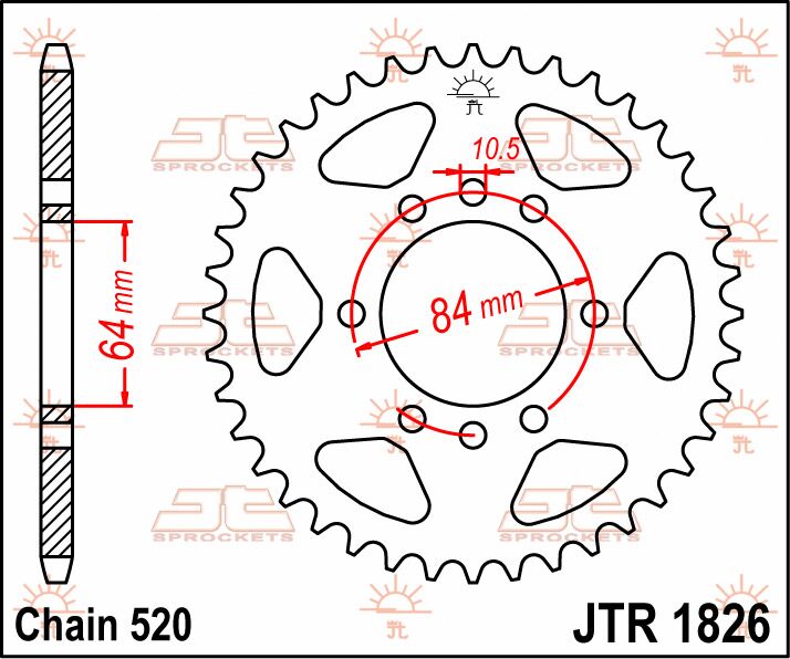 SPROCKET REAR 37T 520