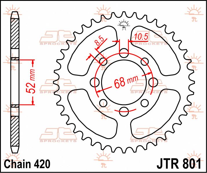 SPROCKET REAR 44T 420