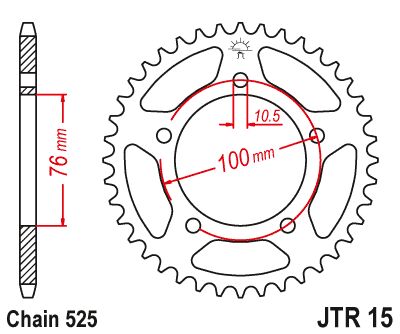 SPROCKET REAR 525 44T