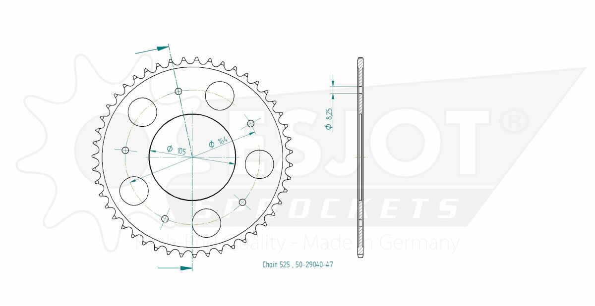 SPROCKET REAR 47T 525