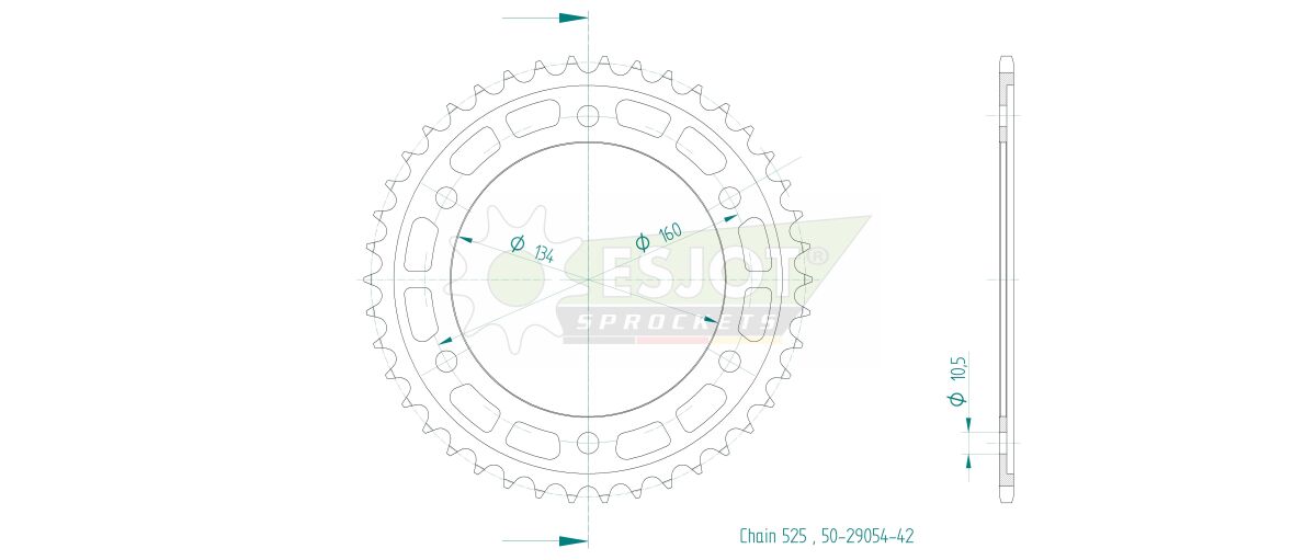 SPROCKET REAR 42T 525