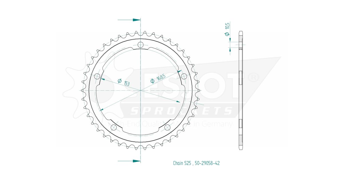 SPROCKET REAR 42T 525