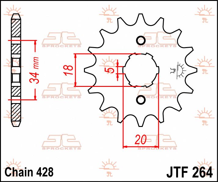 SPROCKET FRONT 14T 428