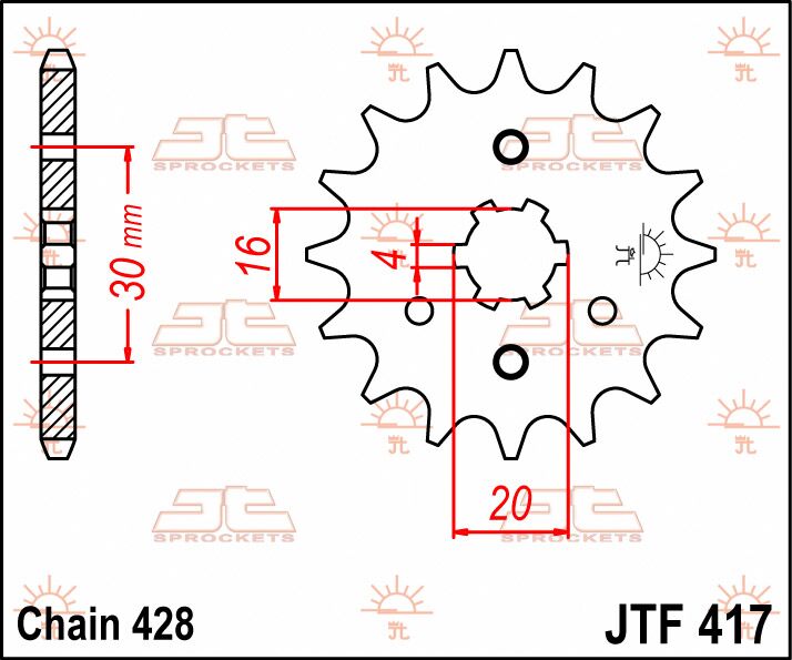 SPROCKET FRONT 16T 428