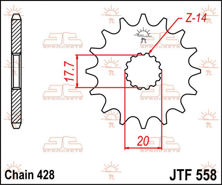 SPROCKET FRONT 20T 428