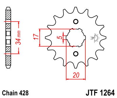 SPROCKET FRONT 14T 428