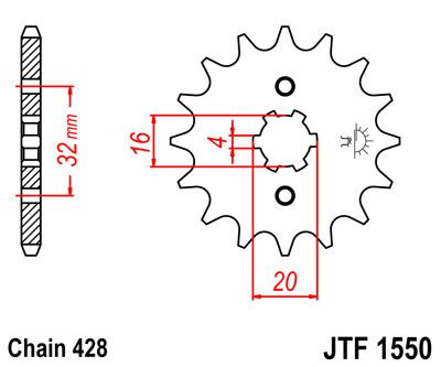 SPROCKET FRONT 15T 428