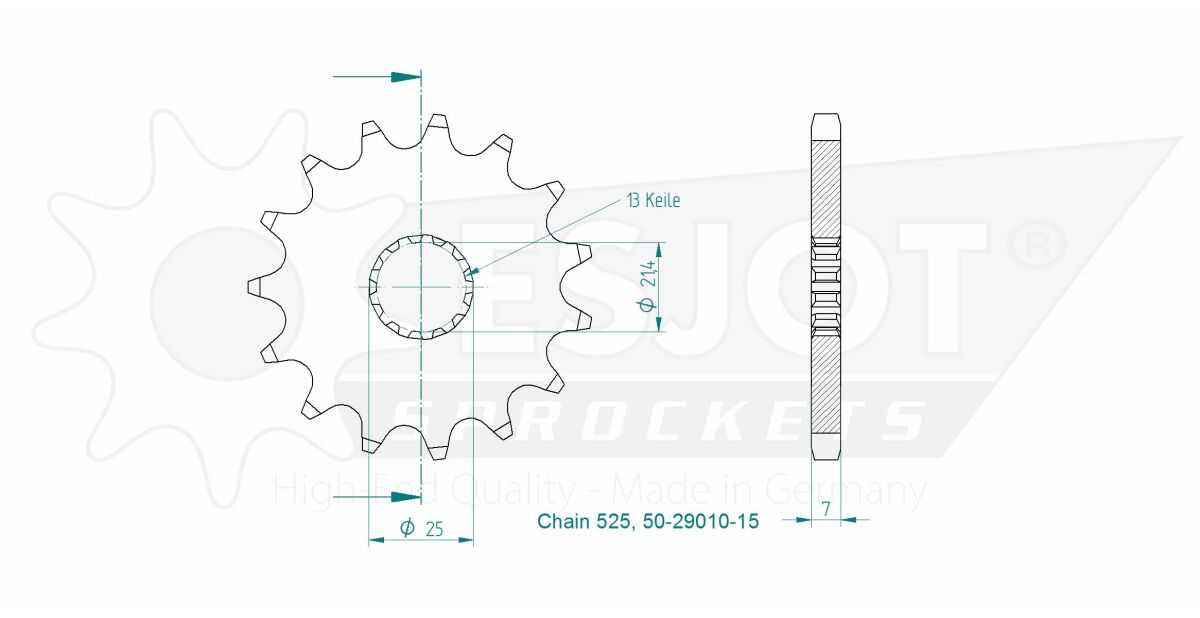 SPROCKET FRONT 15T 525