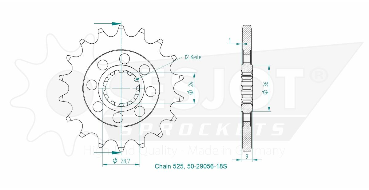 SPROCKET FRONT 18T 525
