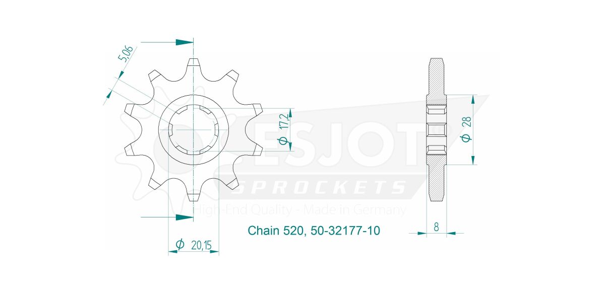 SPROCKET FRONT 10T 520