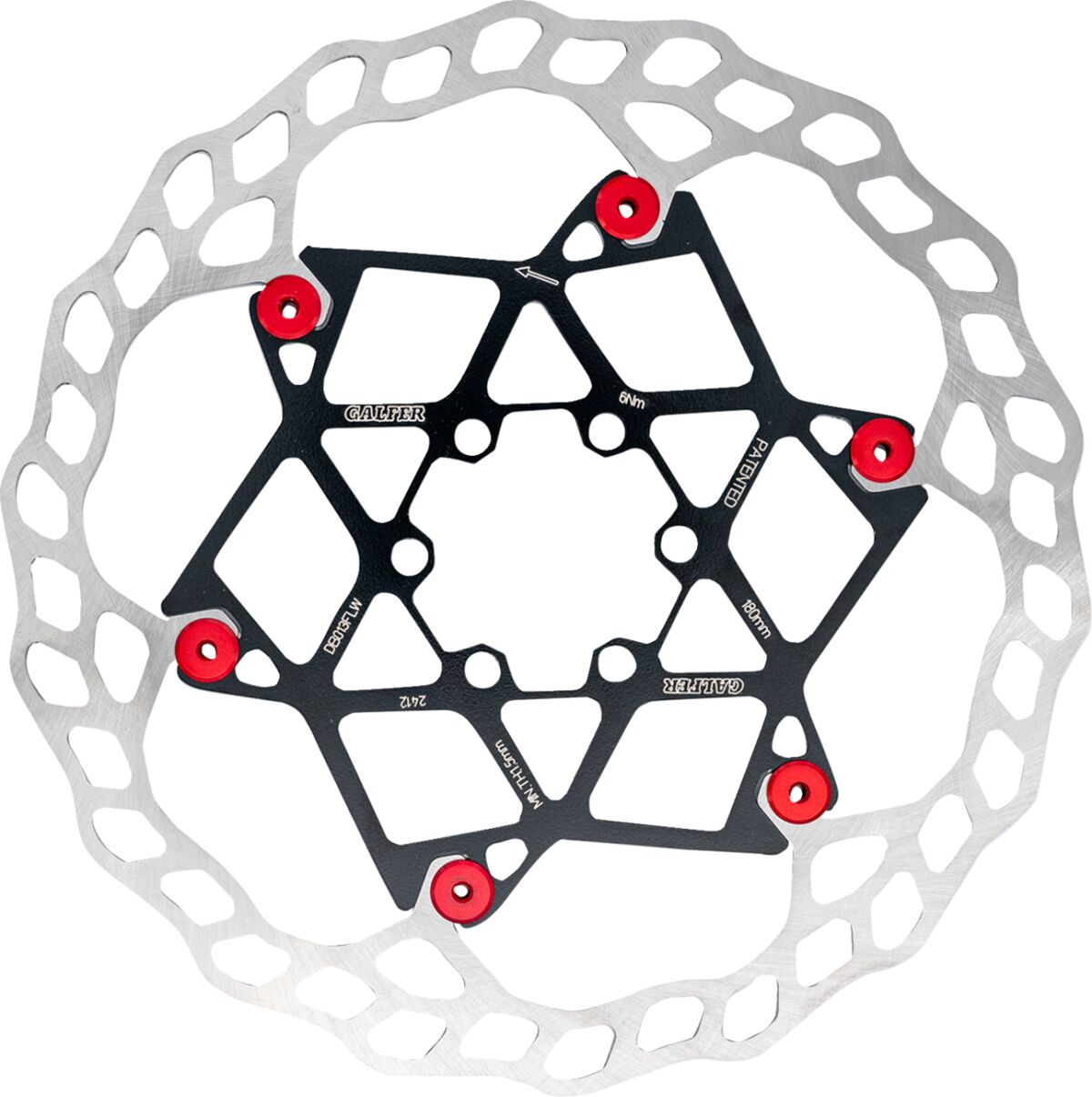 DISC WAVE FLOAT 203X2.0MM RED