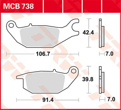 BRAKE PAD TRW MCB738
