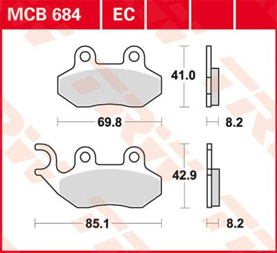 BRAKE PAD ORGANIC SCOOTER -125