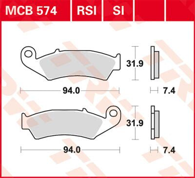BRAKE PAD TRW MCB574SI