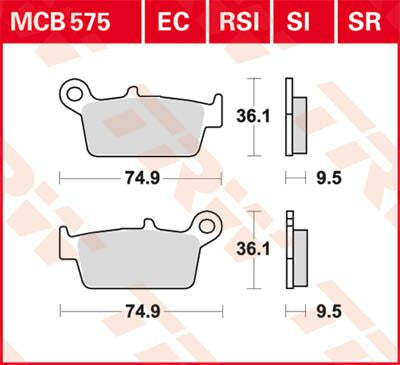 BRAKE PAD TRW MCB575SI