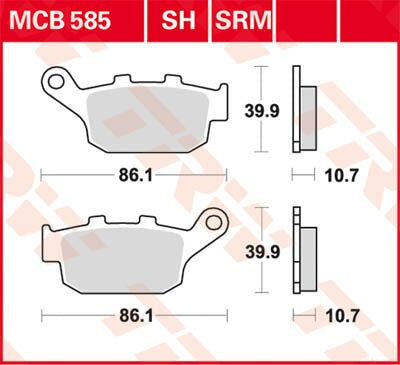 BRAKE PAD TRW MCB585SH