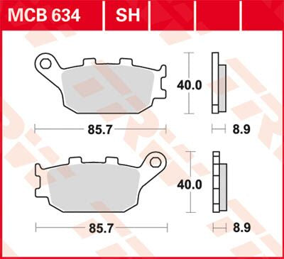 BRAKE PAD TRW MCB634SH