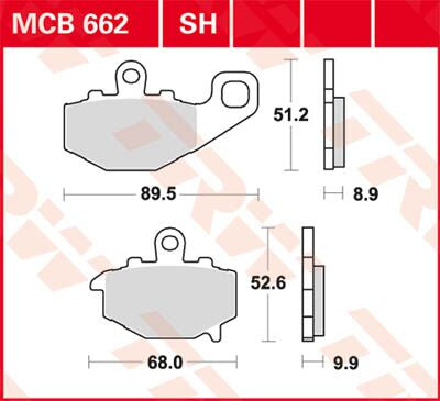 BRAKE PAD TRW MCB662SH
