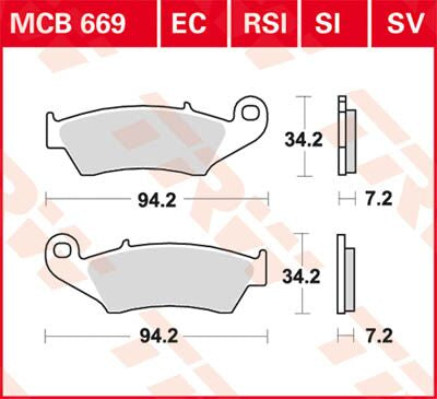 BRAKE PAD TRW MCB669RSI