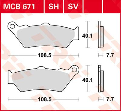 BRAKE PAD TRW MCB671SH