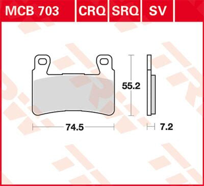 BRAKE PAD TRW MCB703SV