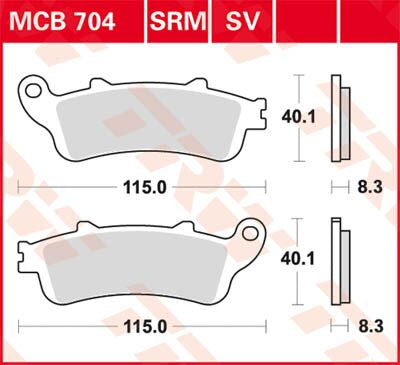BRAKE PAD TRW MCB704SV