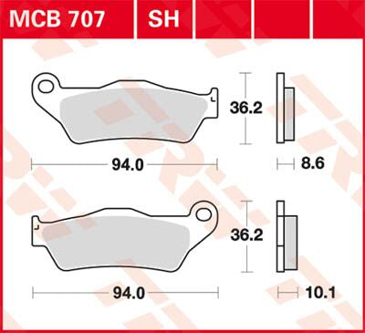 BRAKE PAD TRW MCB707SH