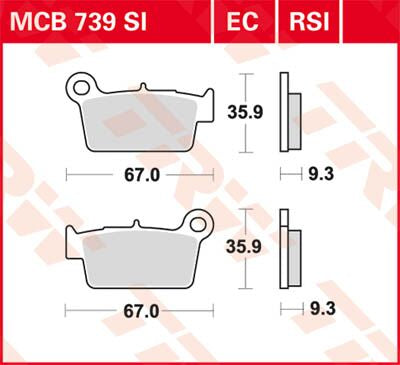 BRAKE PAD TRW MCB739SI