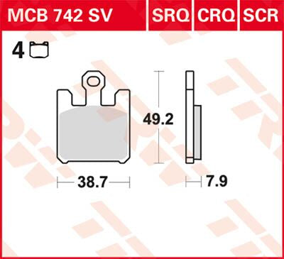 BRAKE PAD TRW MCB742SV